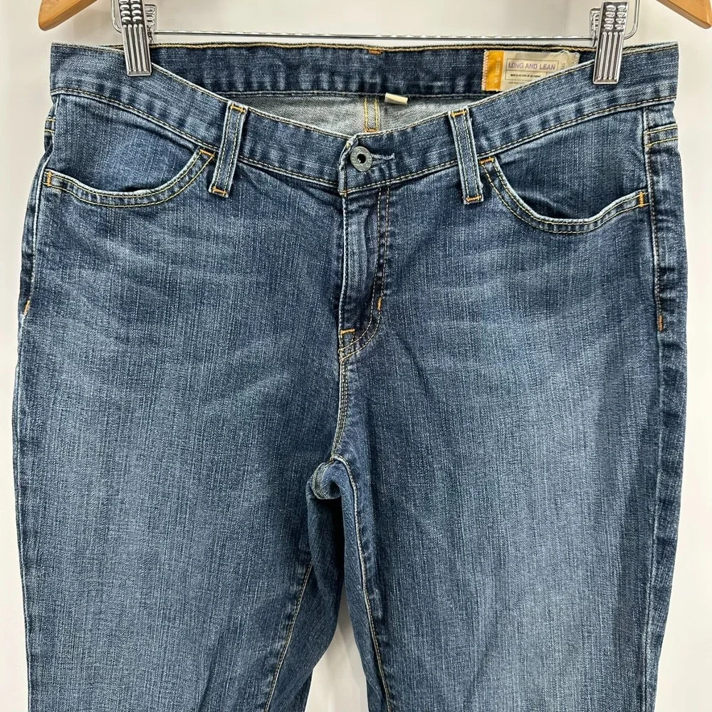 GAP Jeans Womens 10 Long Blue Denim Long & Lean Bootcut Leg Stretch Outdoor